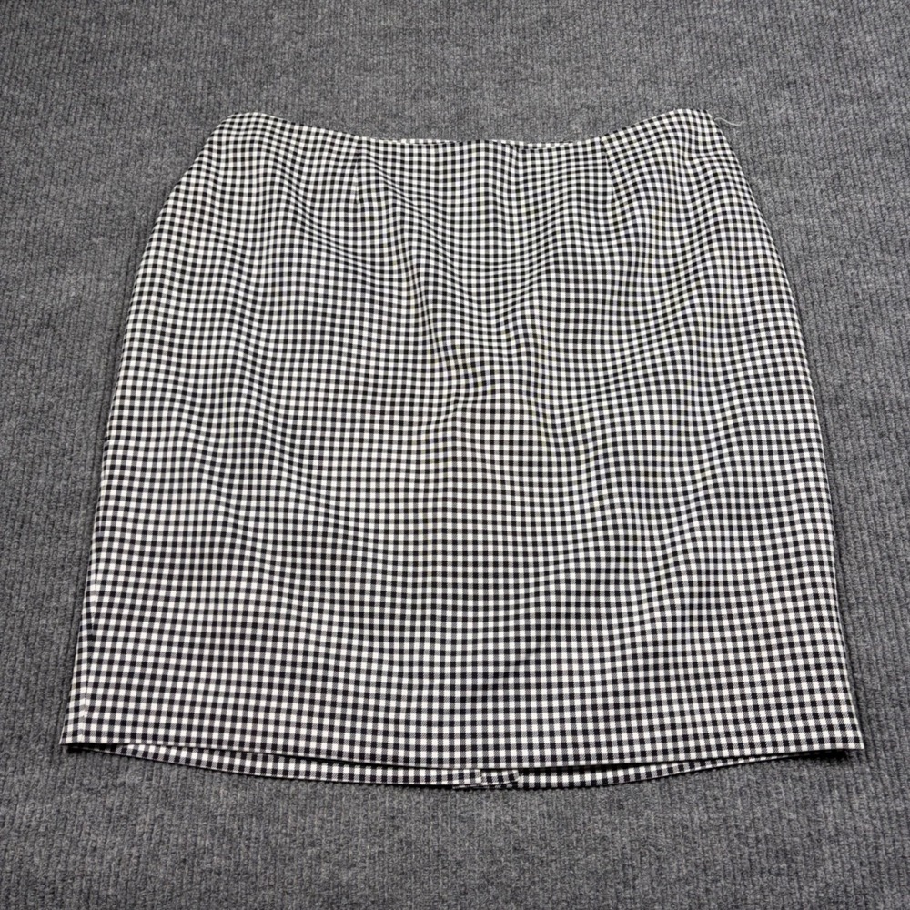 Jones Studio Separates Skirt Womens 20W Gingham Pencil Black White Check Lined